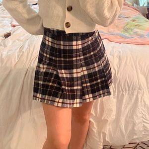 Navy blue pleated skirt